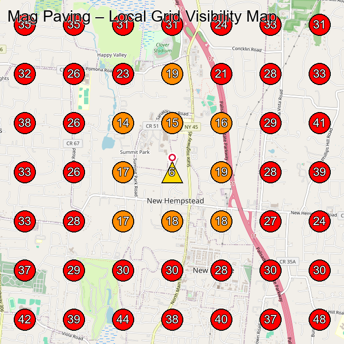 Mag Paving GeoGrid visibility map for Paving Contractor in Monsey